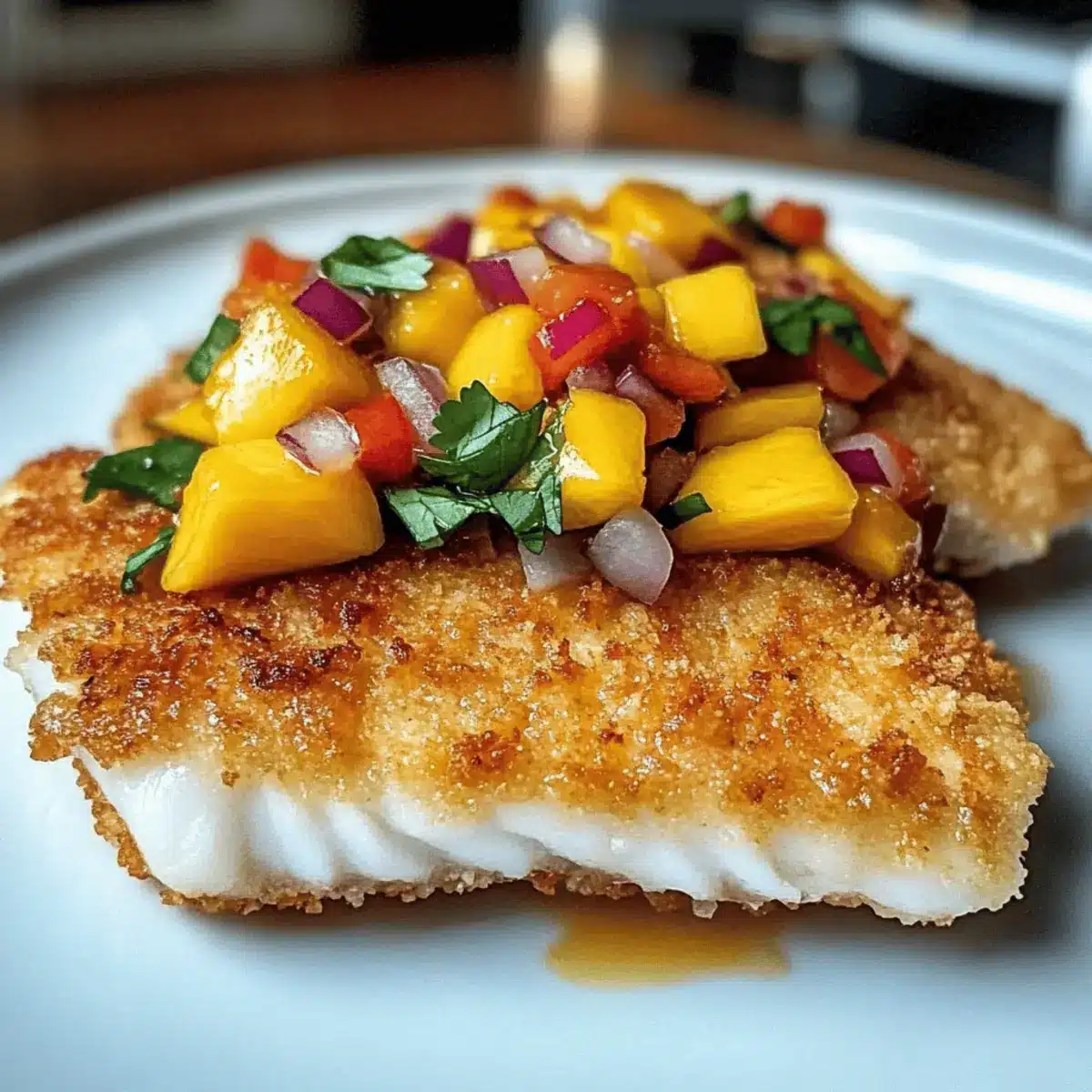 Coconut Crusted Fish with Mango Salsa