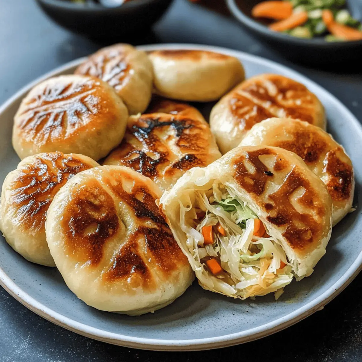 Pan-Fried Cabbage and Noodle Buns