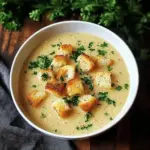 Creamy Garlic Bread Soup