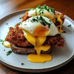 Fried Chicken & Poached Egg on Brioche Toast
