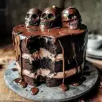 Vegan Chocolate Layer Skull Cake