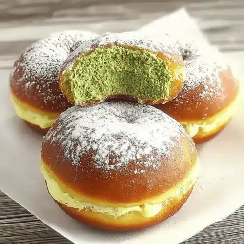 Matcha Cream Filled Donuts
