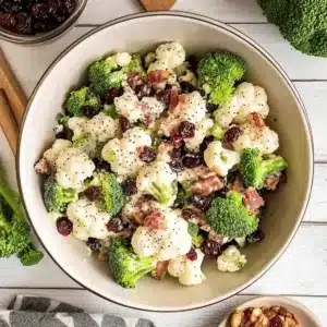 Broccoli Cauliflower Salad with Bacon