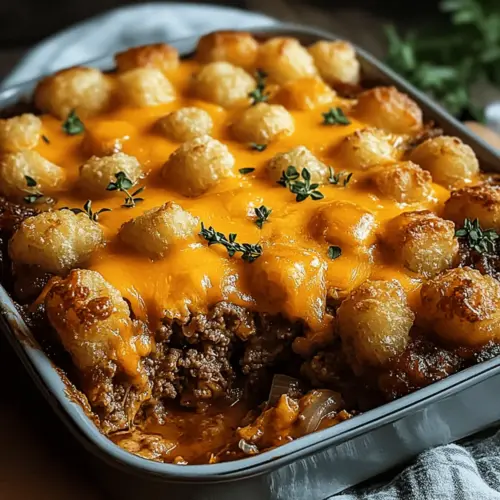 Cheesy Meatloaf & Tater Tot Bake