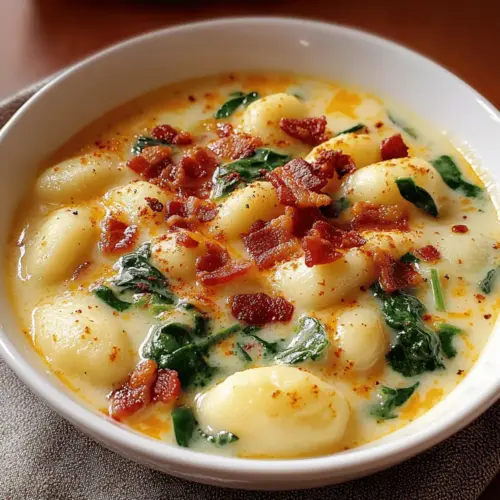 Bacon Cheddar Gnocchi Soup