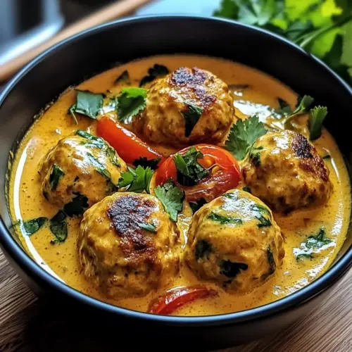 Thai Chicken Meatballs in Coconut Curry