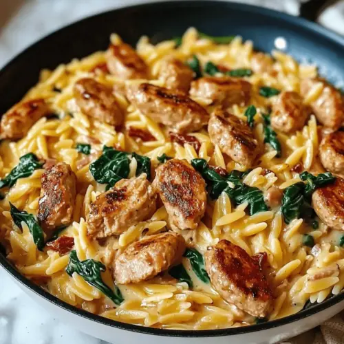 Creamy Chicken Sausage Orzo