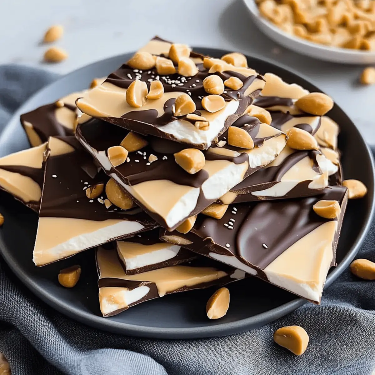 Peanut Butter Chocolate Greek Yogurt Bark