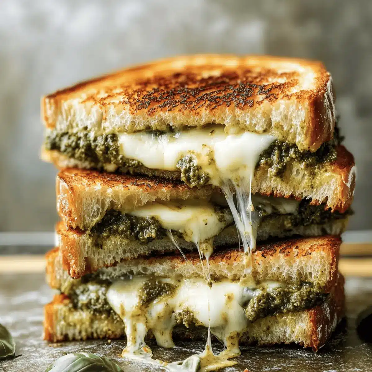 Sourdough Pesto Grilled Cheese