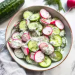 Cucumber Radish Salad w/ Yogurt Dill Dressing