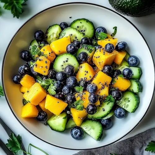 Mango Cucumber Salad with Blueberries and Avocado