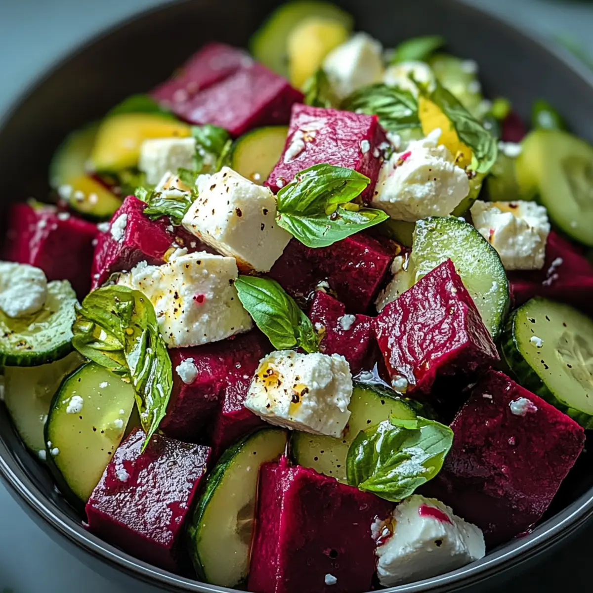 Beet Salad with Feta and Cucumbers