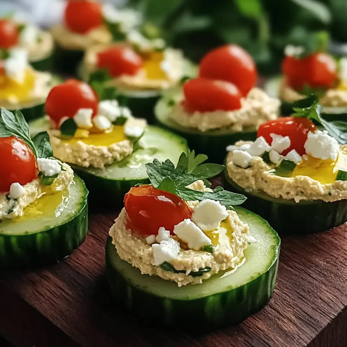 Cucumber Hummus Bites