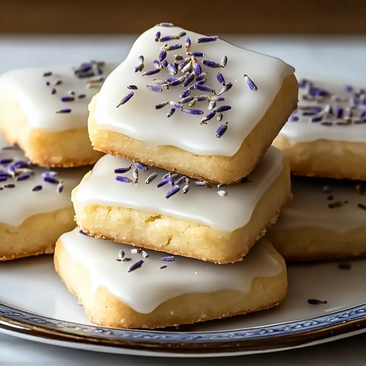 Iced Lemon Lavender Shortbread Cookies
