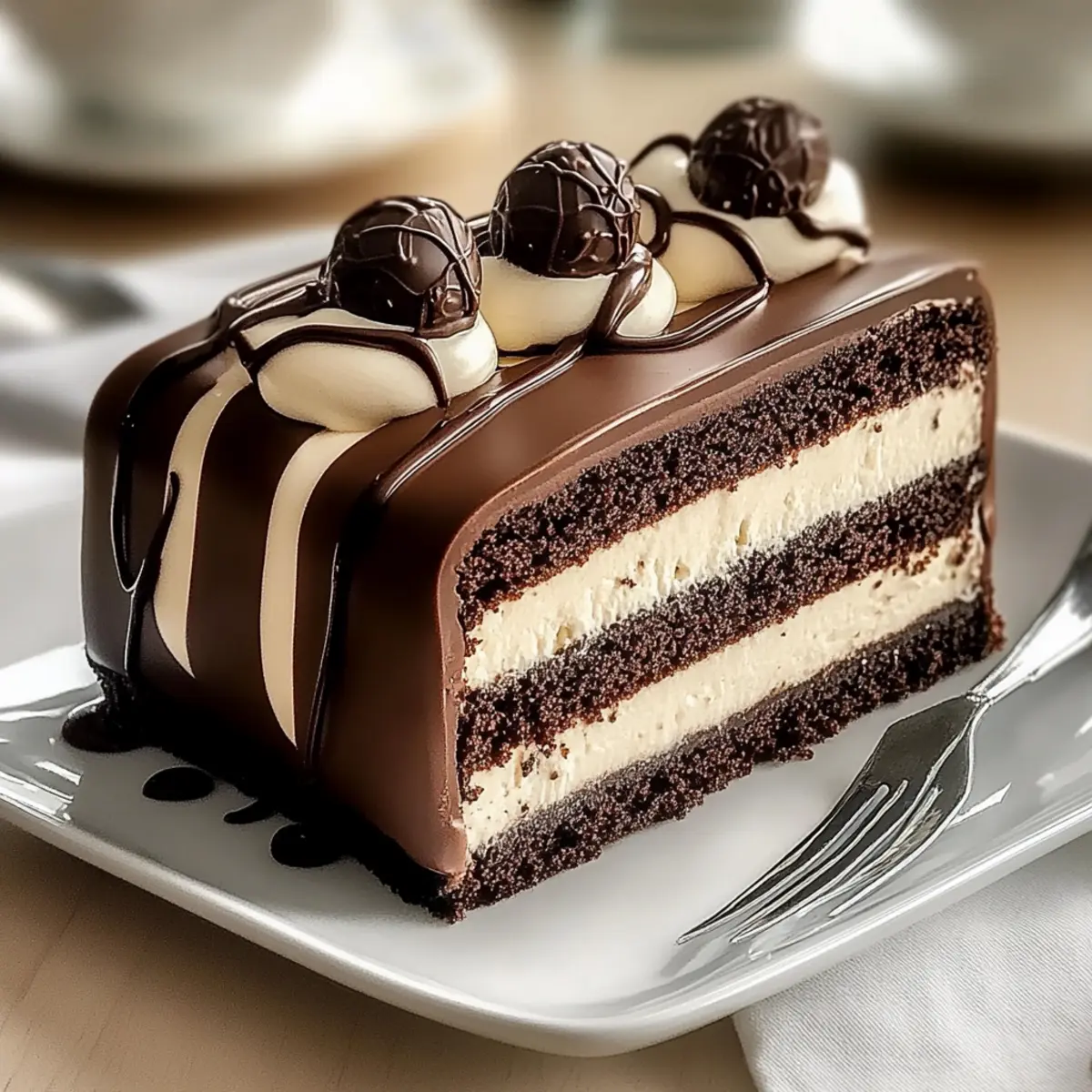 Decadent Tuxedo Bar Cake