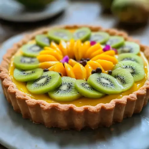 Fresh Kiwi & Mango Easter Tart