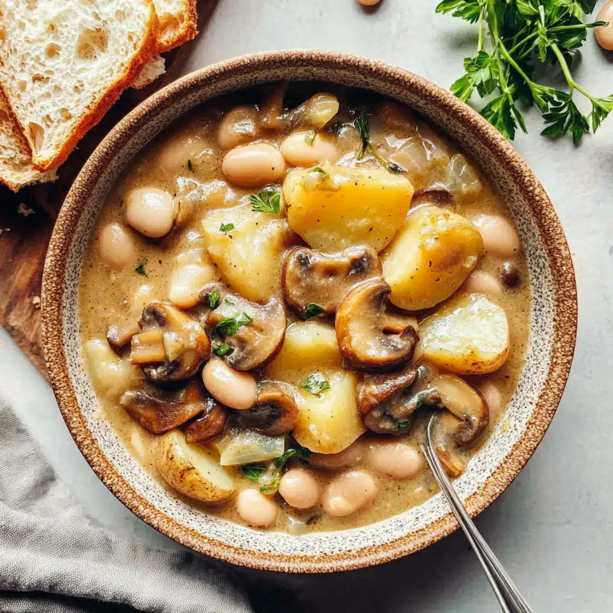 Cozy White Bean Mushroom Stew