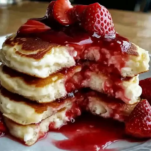 Strawberry Cheesecake Pancakes