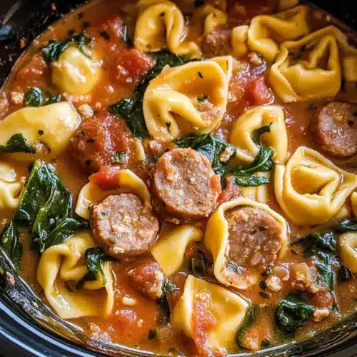 Crockpot Cheese Tortellini and Sausage