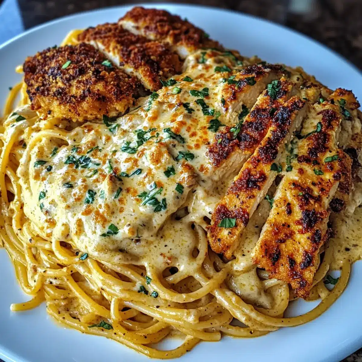 Spicy Cajun Three-Cheese Chicken Spaghetti