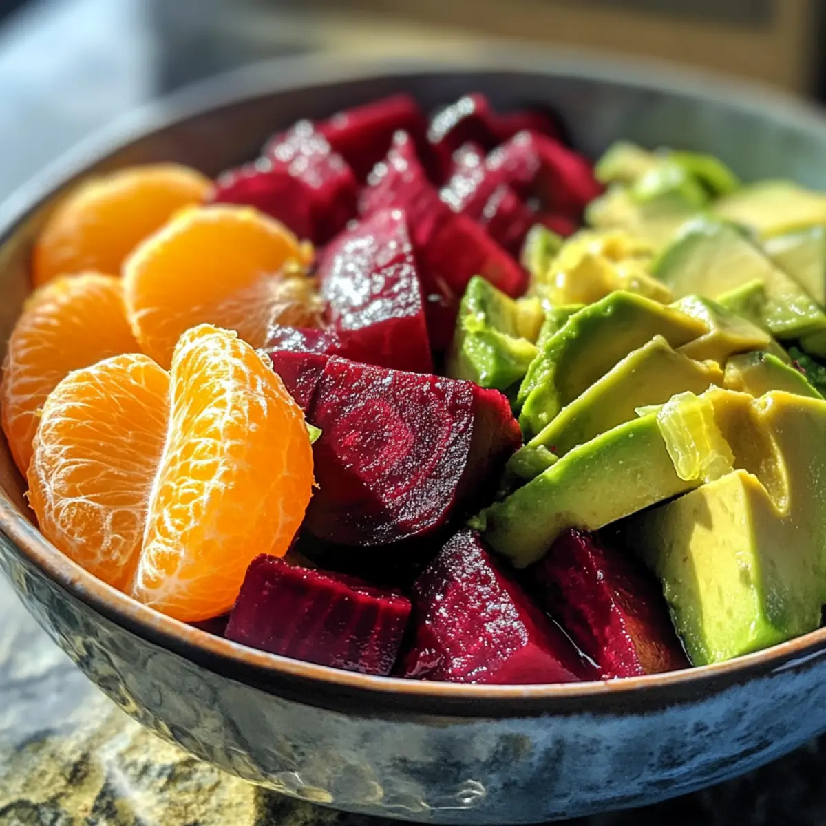 Roasted Beet Orange Avocado Salad