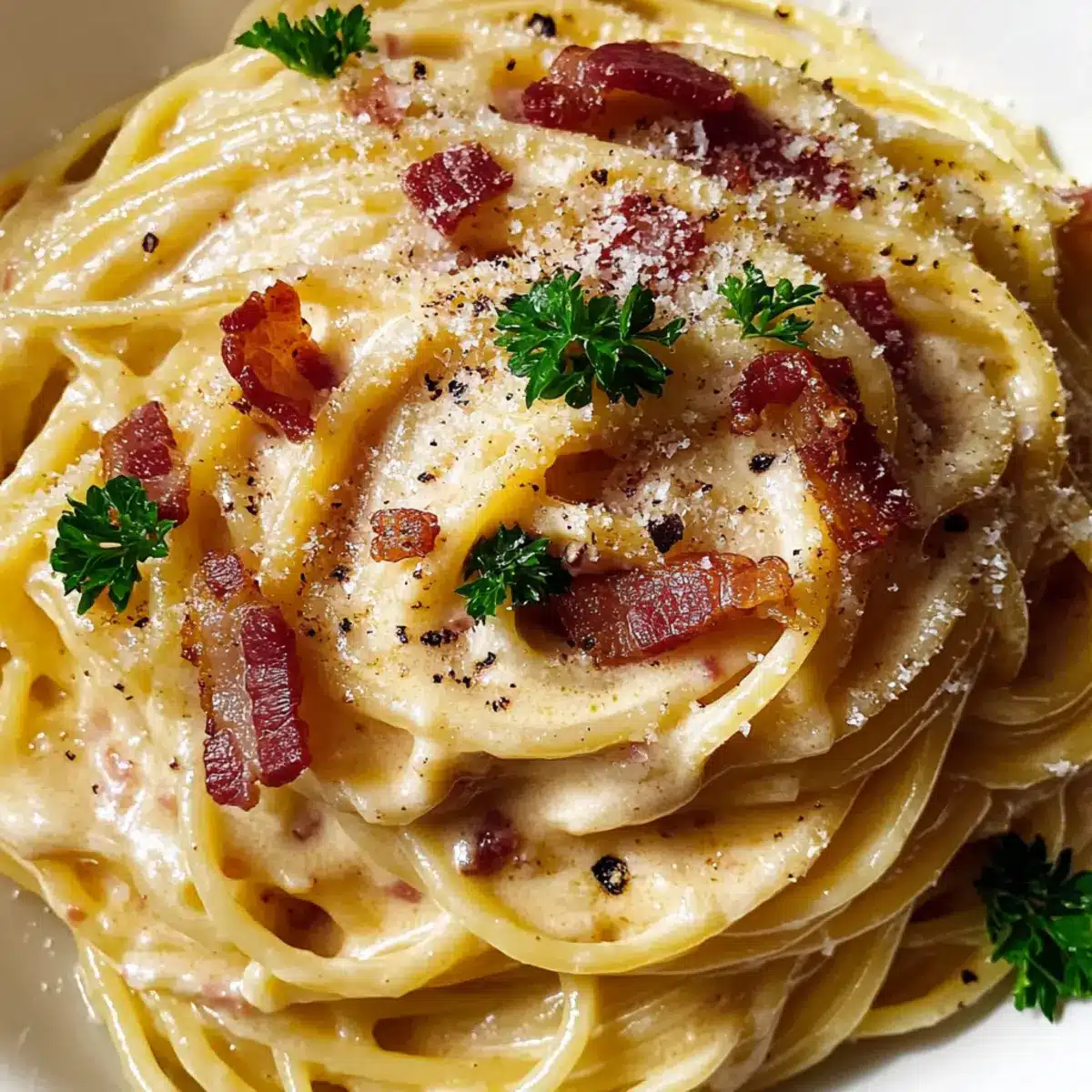 Creamy Bacon Carbonara Pasta