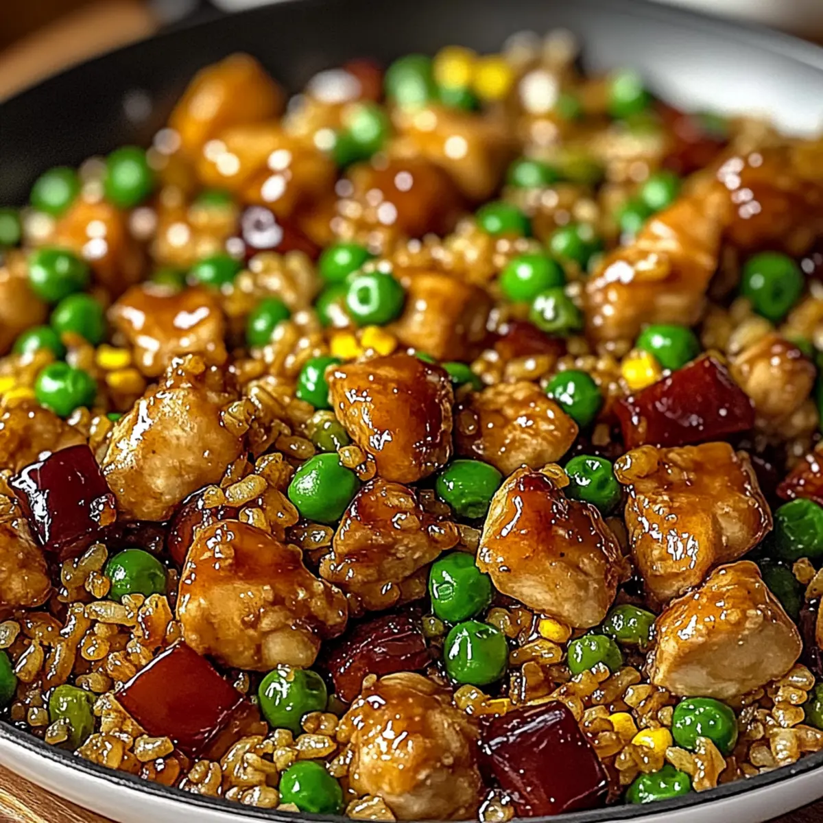 Sticky Teriyaki Chicken Fried Rice Skillet