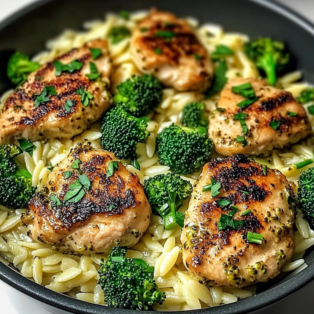 Lemon Pepper Chicken Broccoli Orzo