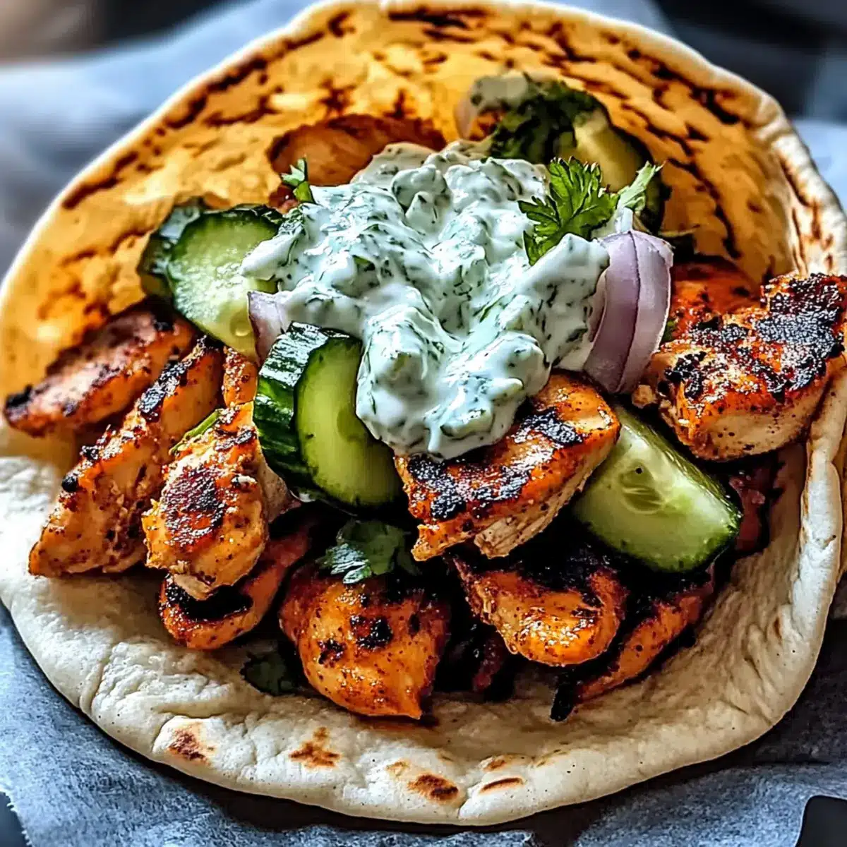 Chicken Gyros with Zesty Feta Tzatziki
