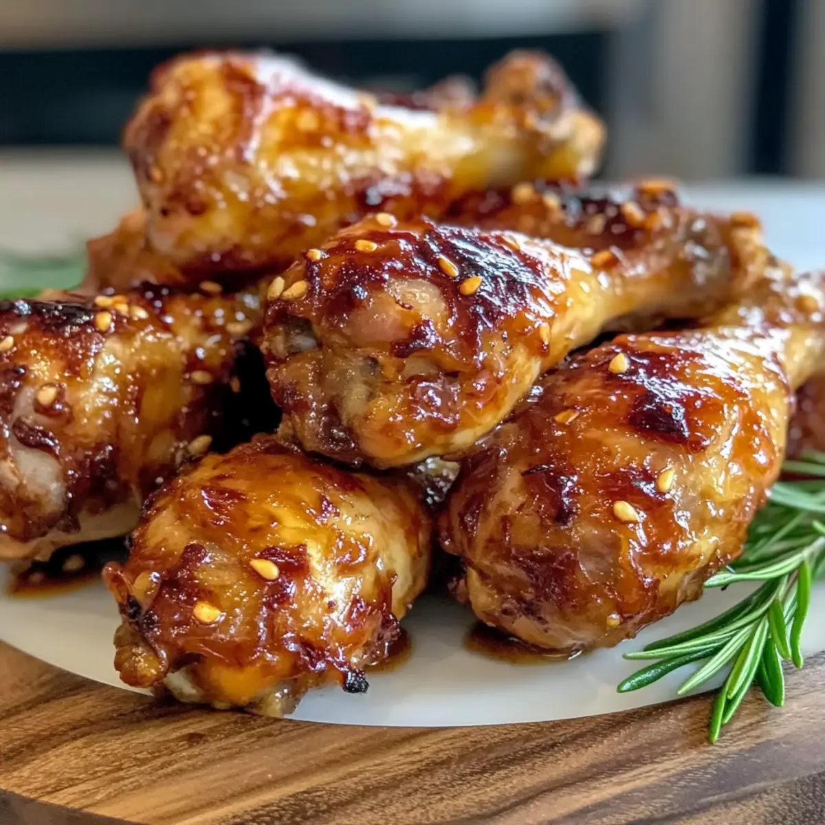 Crispy Oven-Baked Honey Garlic Chicken Drumsticks