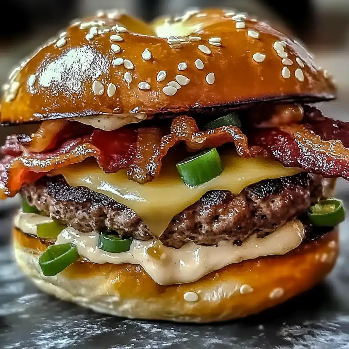 Oktoberfest Beer Cheese Pretzel Burger