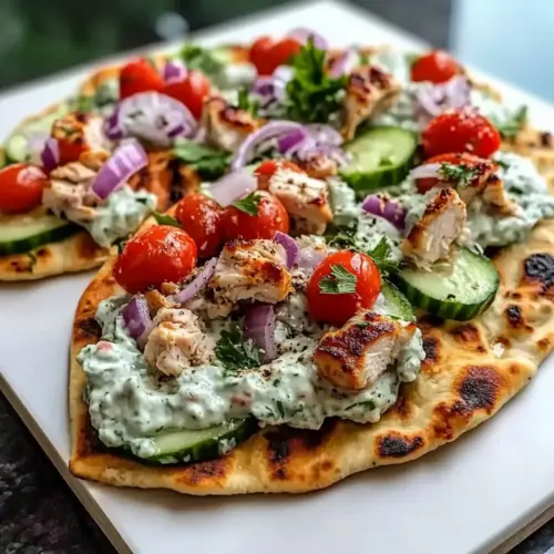 Greek Chicken Flatbread