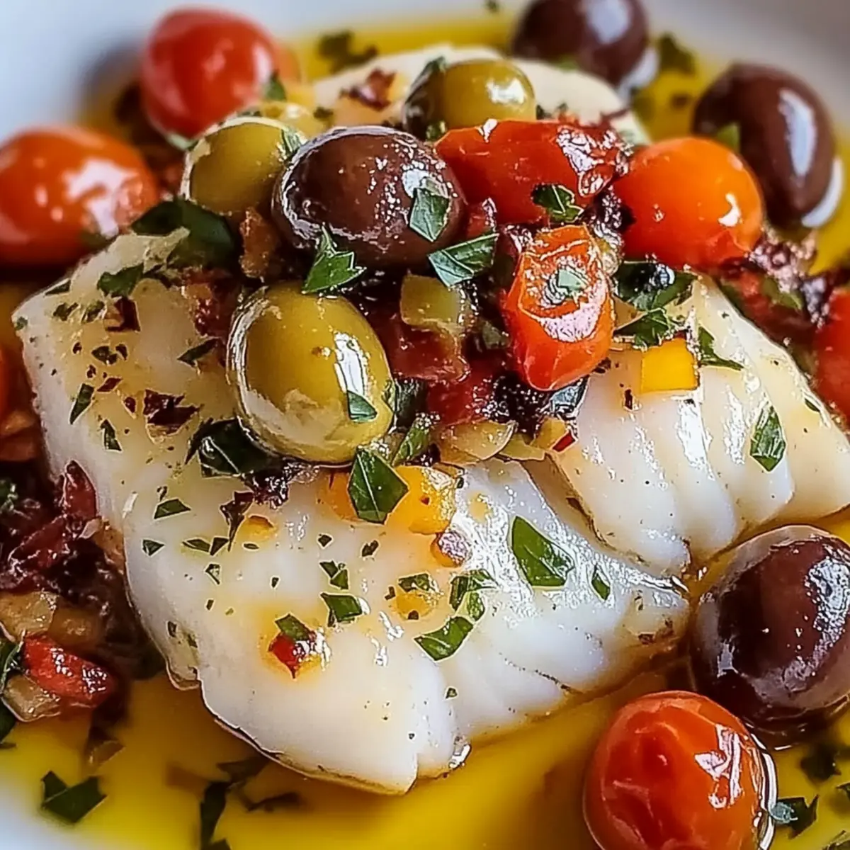 Mediterranean Baked Cod with Olives