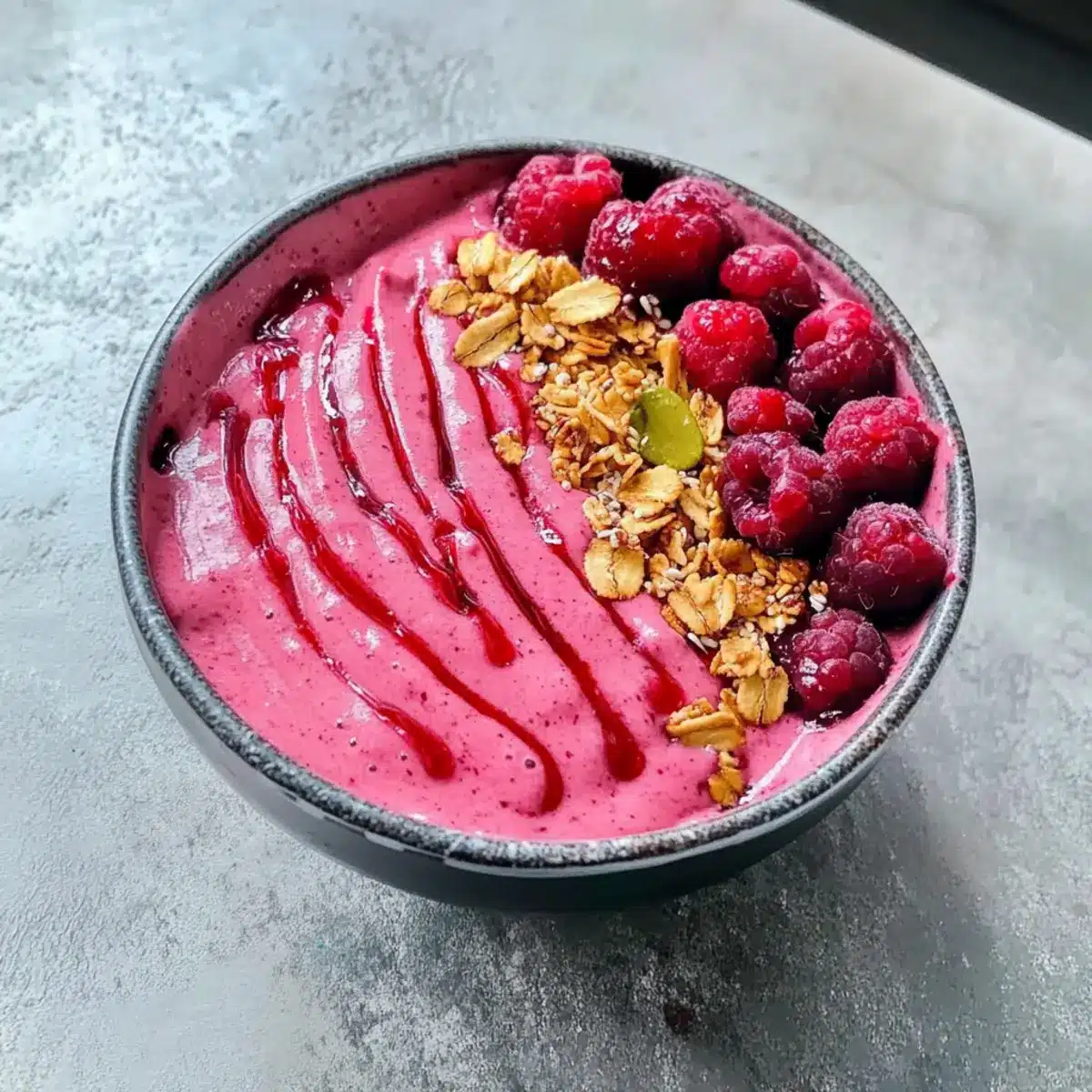 Thick Raspberry Smoothie Bowl
