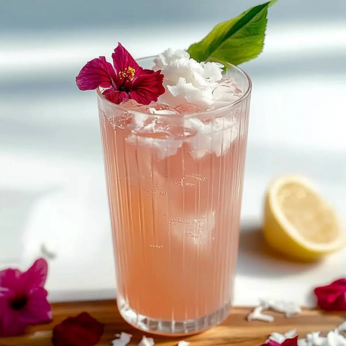 Coconut Hibiscus Breeze Mocktail,