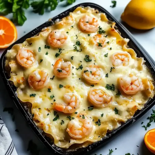 Garlic Butter Shrimp Scampi Lasagna