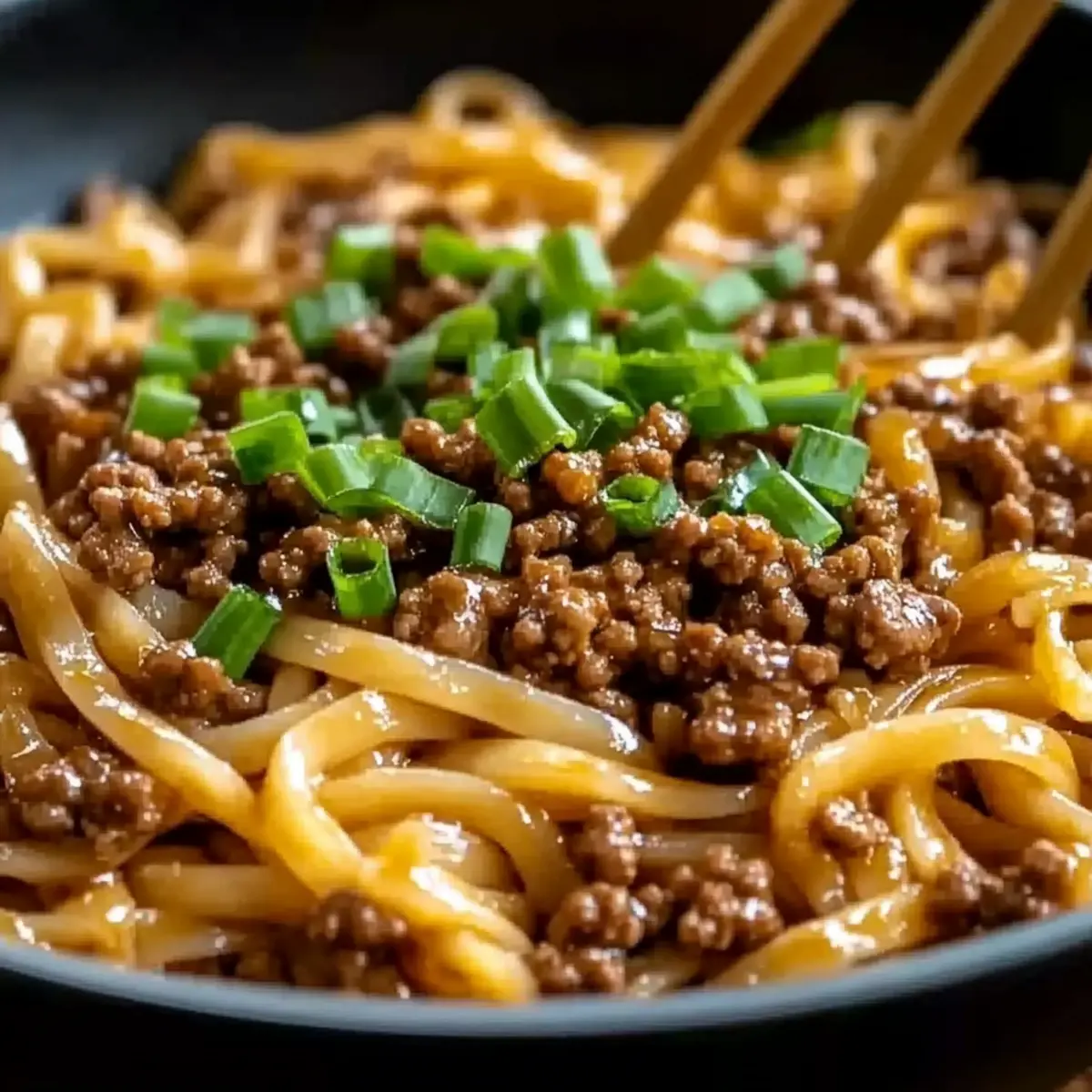 Mongolian Ground Beef Noodles