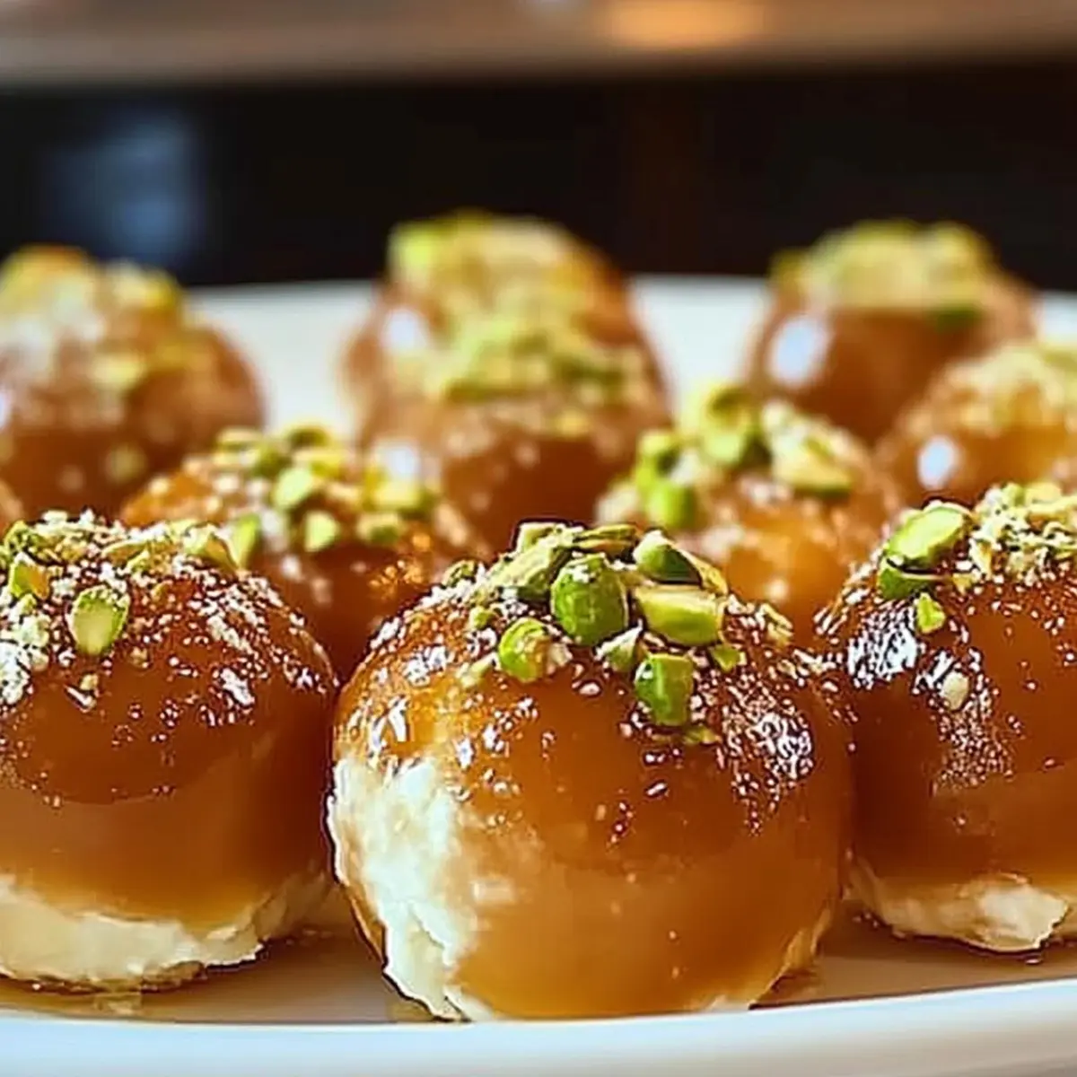 Ricotta Pistachio Honey Bites
