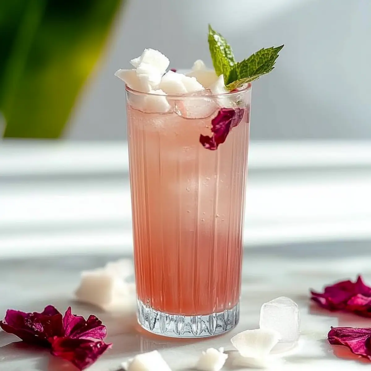 Coconut Hibiscus Breeze Mocktail,