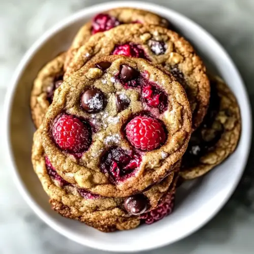 Brown Butter Raspberry Chocolate Chip Cookies