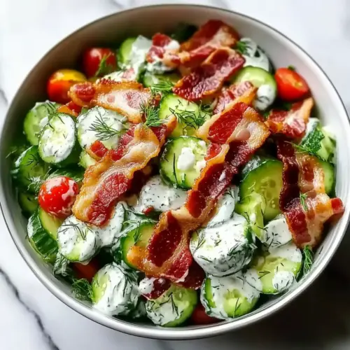 Cucumber bacon ranch salad