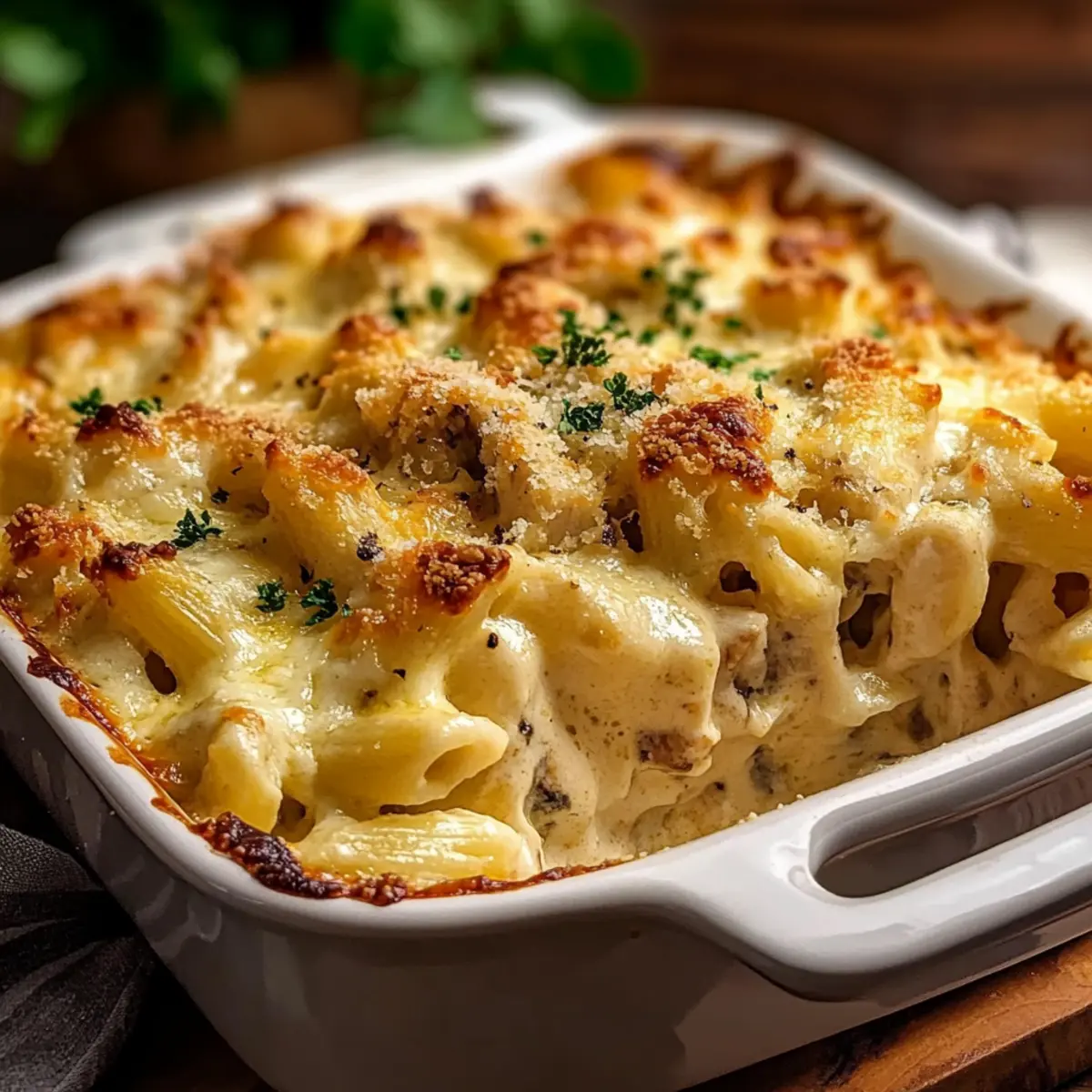 Banana Pepper Chicken Alfredo Bake