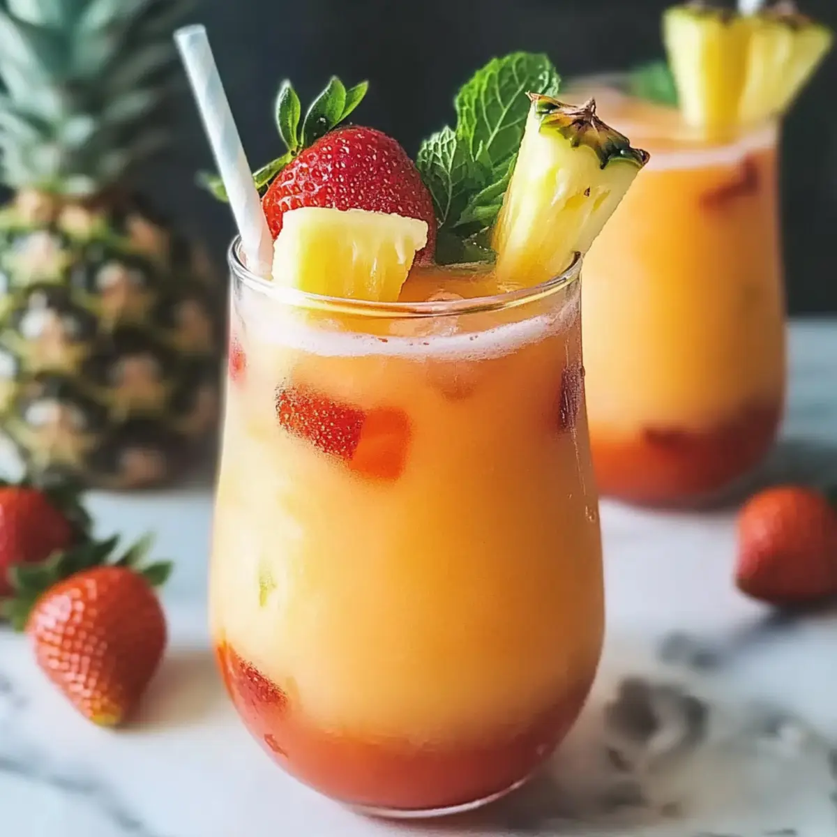 Pineapple Strawberry Agua Fresca