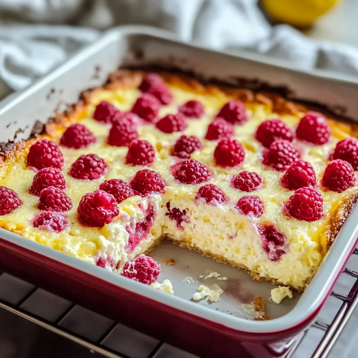Lemon Raspberry Cottage Cheese Bake