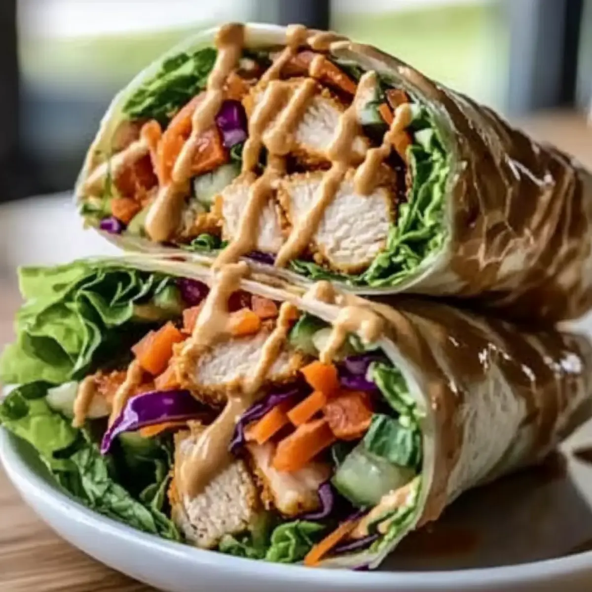 Thai Peanut Chicken Wraps