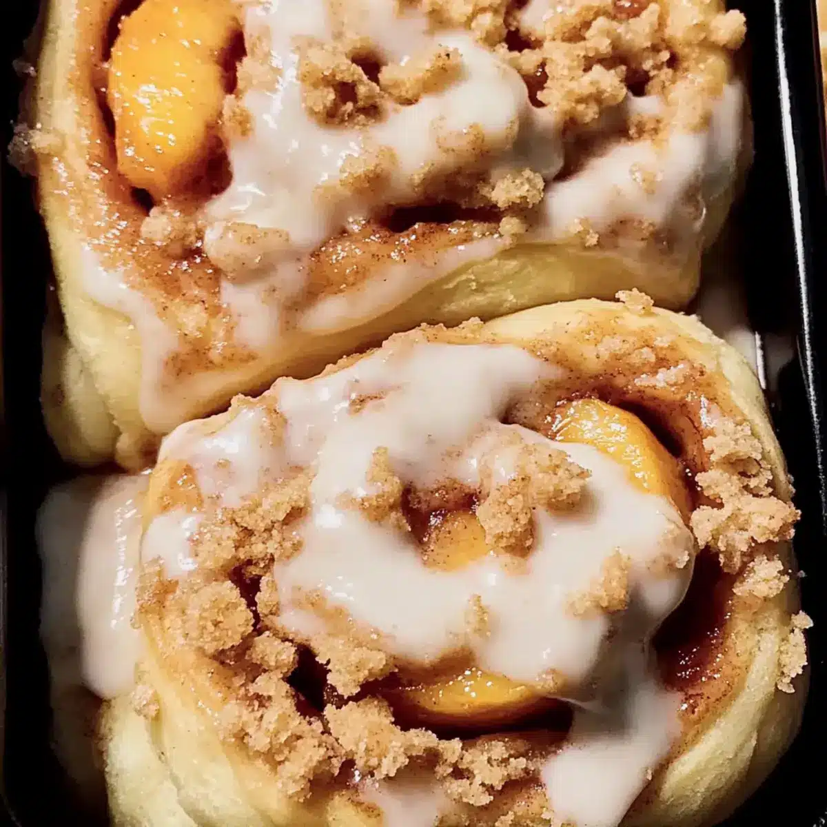 Peach Cobbler Cinnamon Rolls