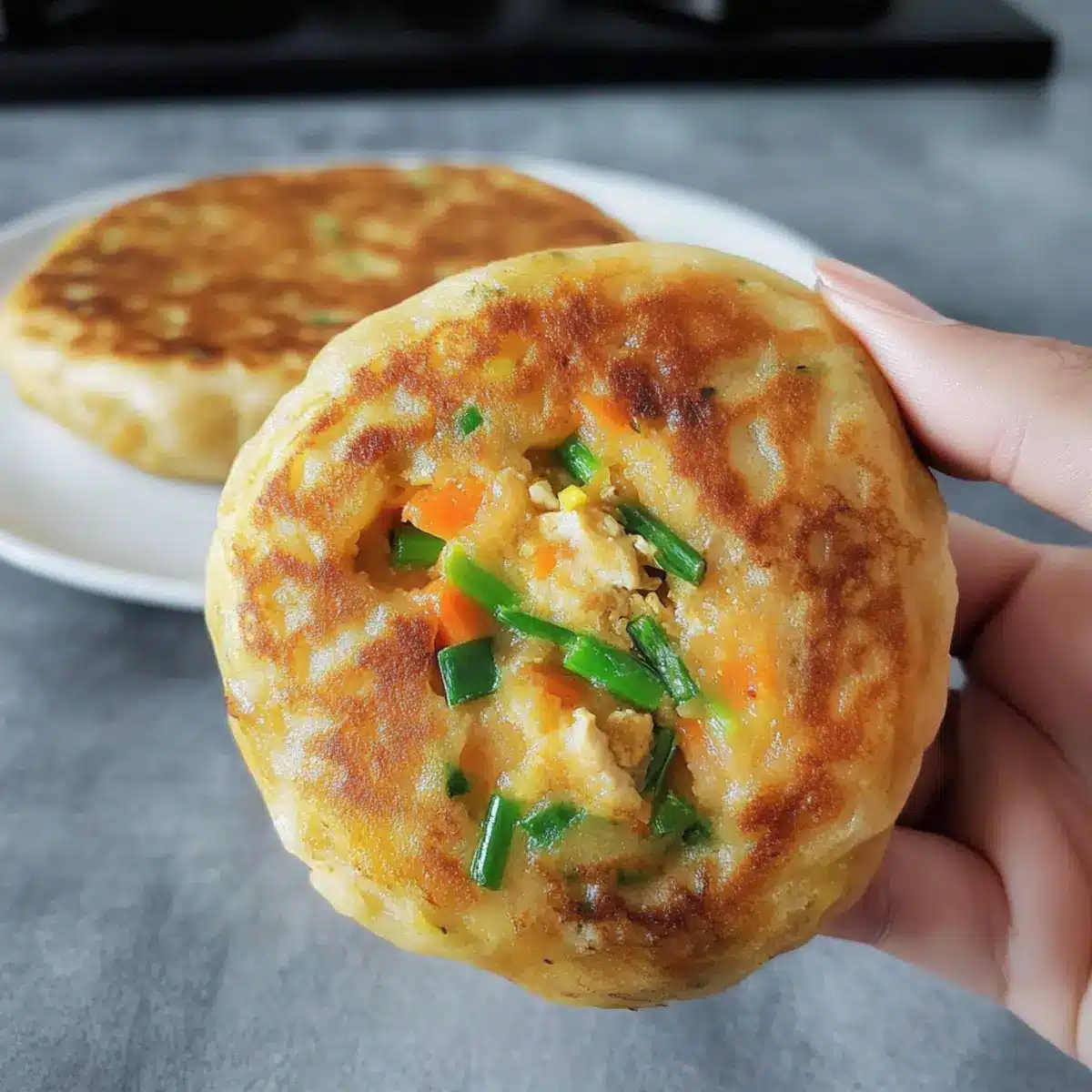 Chinese-Style Savoury Stuffed Breakfast Pancakes
