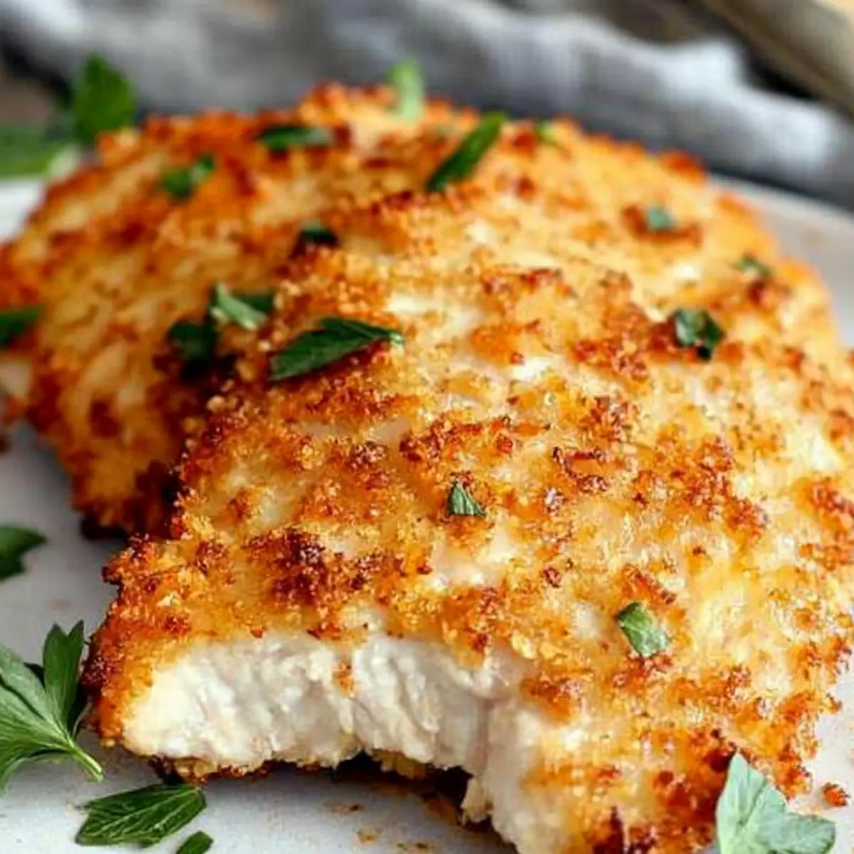 Air Fryer Parmesan Crusted Chicken with Mayo