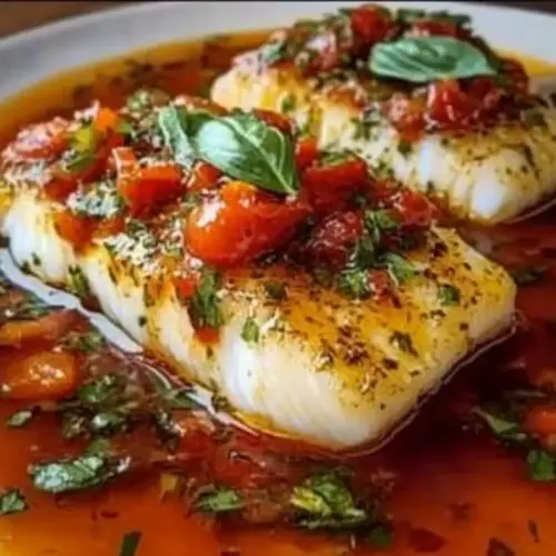 Mediterranean Cod in Tomato Basil Sauce
