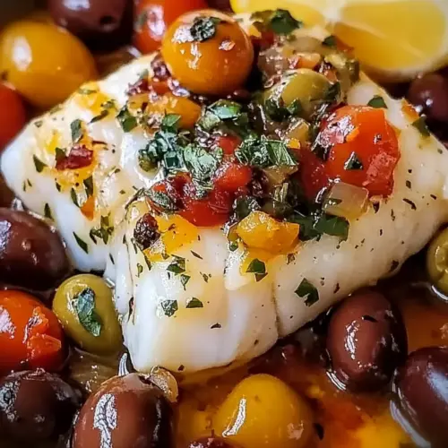 Mediterranean Baked Cod with Olives